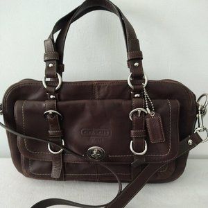 Coach Chelsea Brown Leather Shoulder Double Handled Satchel Handbag F140…